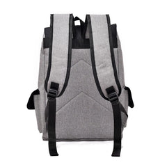 Men's USB Charging Backpack Laptop Bags Nylon Preppy School Bag Travel