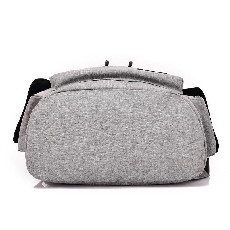Men's USB Charging Backpack Laptop Bags Nylon Preppy School Bag Travel