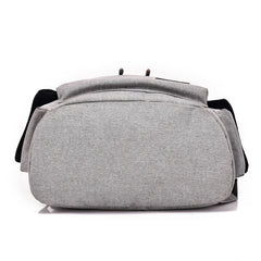 Men's USB Charging Backpack Laptop Bags Nylon Preppy School Bag Travel