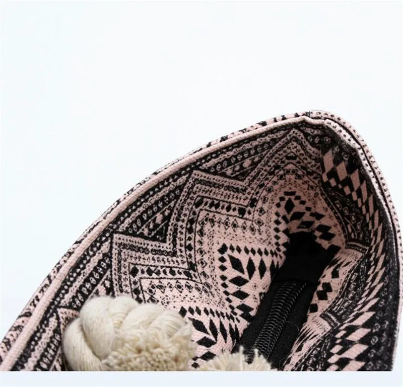 Printed Flowers Canvas Handbags Casual Shoulder Bags Large Size Beach Bags