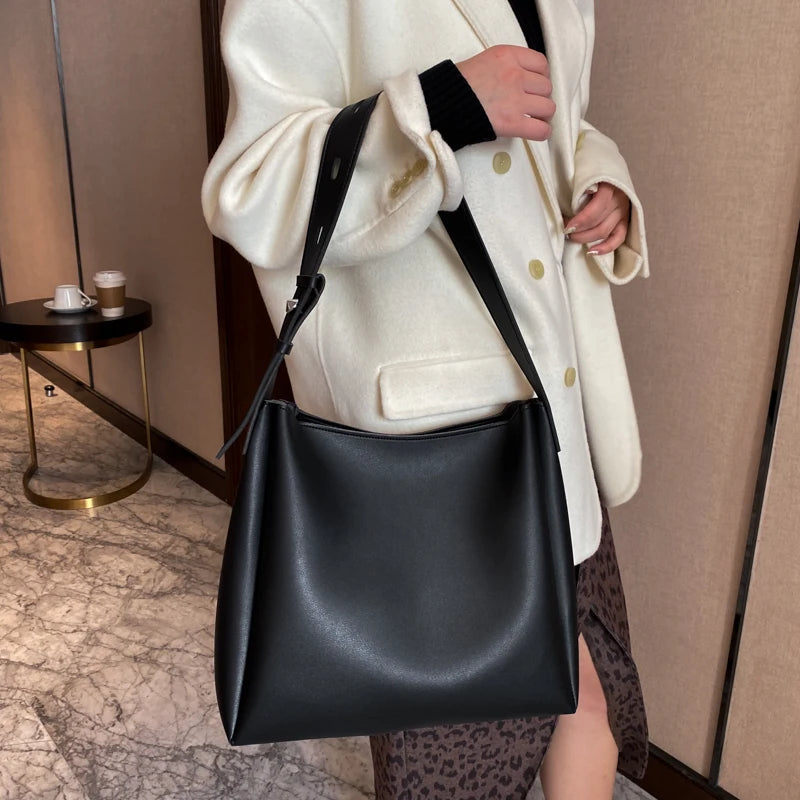 Hot Women Handbag 2 Pcs/set Large Capacity Female Shoulder Bags High PU Leather