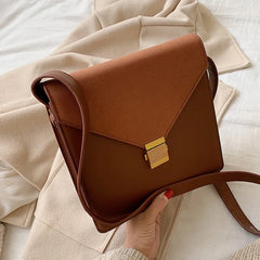 Women Messenger Bags Female Brown Yellow Shoulder Bags Office Lady Flap