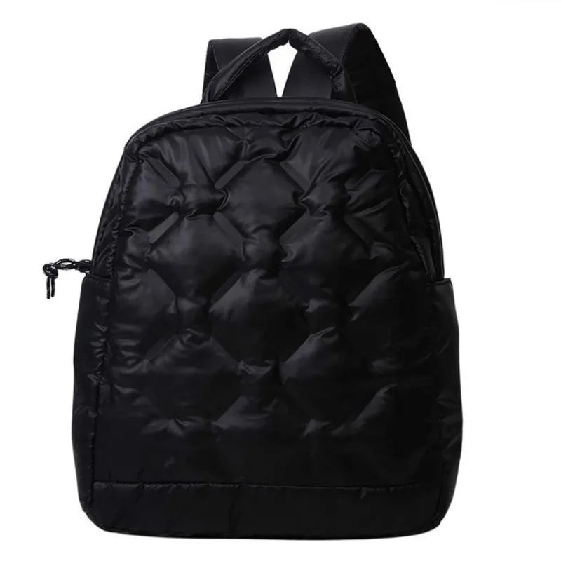 Quilted Nylon Down Padded Bagpack Women's Backpack