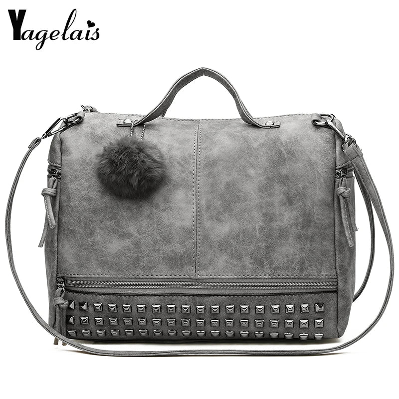 Women's Handbags Pu Shoulder Bags Tote With Fur Ball Soft
