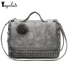 Women's Handbags Pu Shoulder Bags Tote With Fur Ball Soft