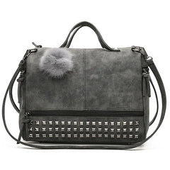 Women's Handbags Pu Shoulder Bags Tote With Fur Ball Soft
