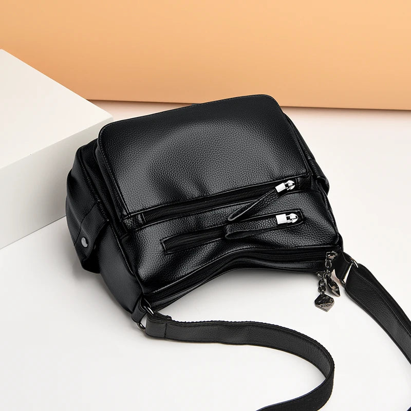 Fashionable Leather Handbag Large Capacity Crossbody Shoulder Bag