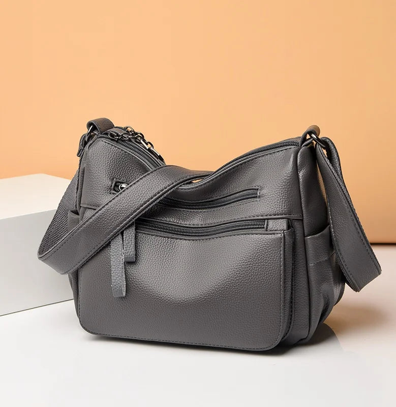 Fashionable Leather Handbag Large Capacity Crossbody Shoulder Bag