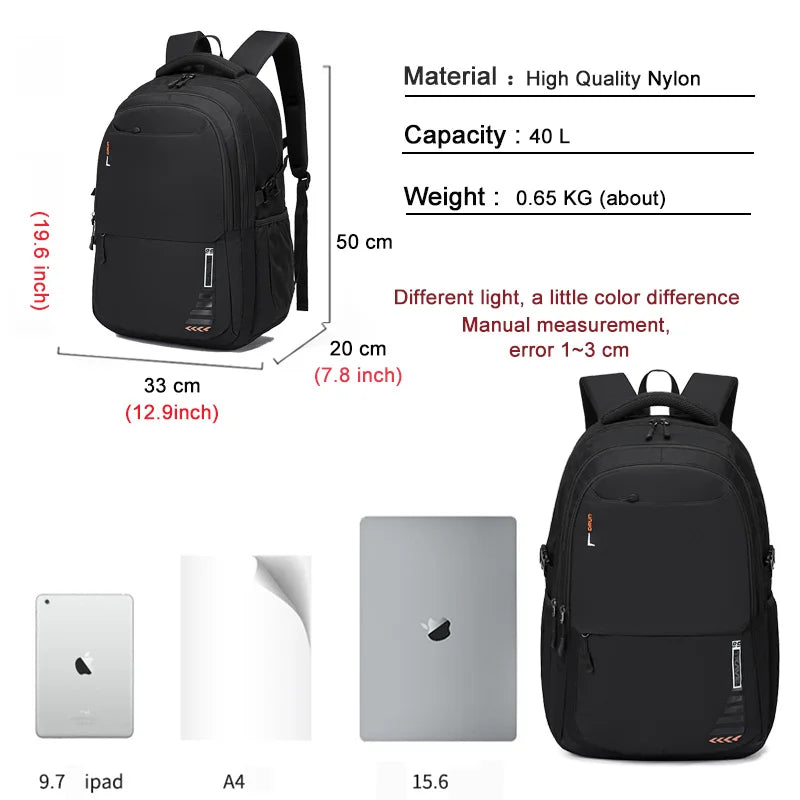 Large Capacity 15.6 Inch Laptop Backpack for Men Women Travel School Bag