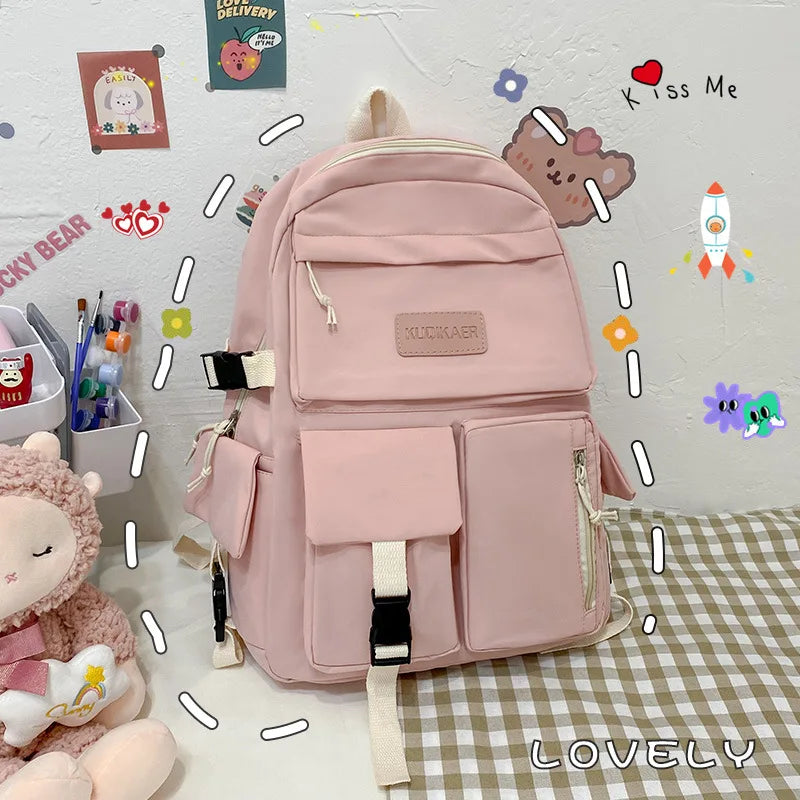 Canvas Large Capacity Backpack Travel Bag Student School Backpack