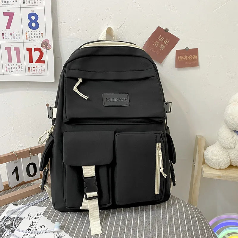 Canvas Large Capacity Backpack Travel Bag Student School Backpack