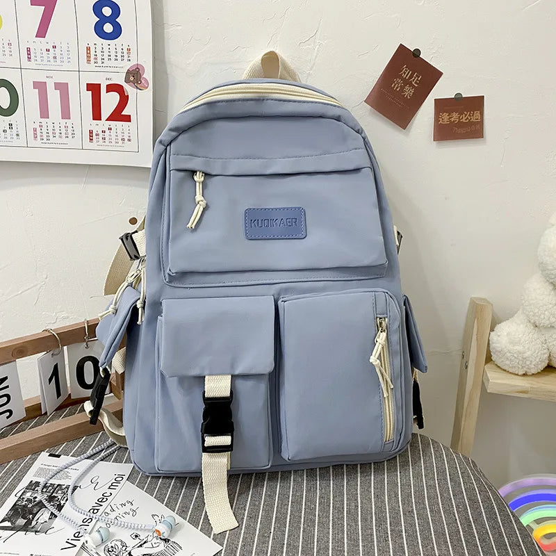 Canvas Large Capacity Backpack Travel Bag Student School Backpack