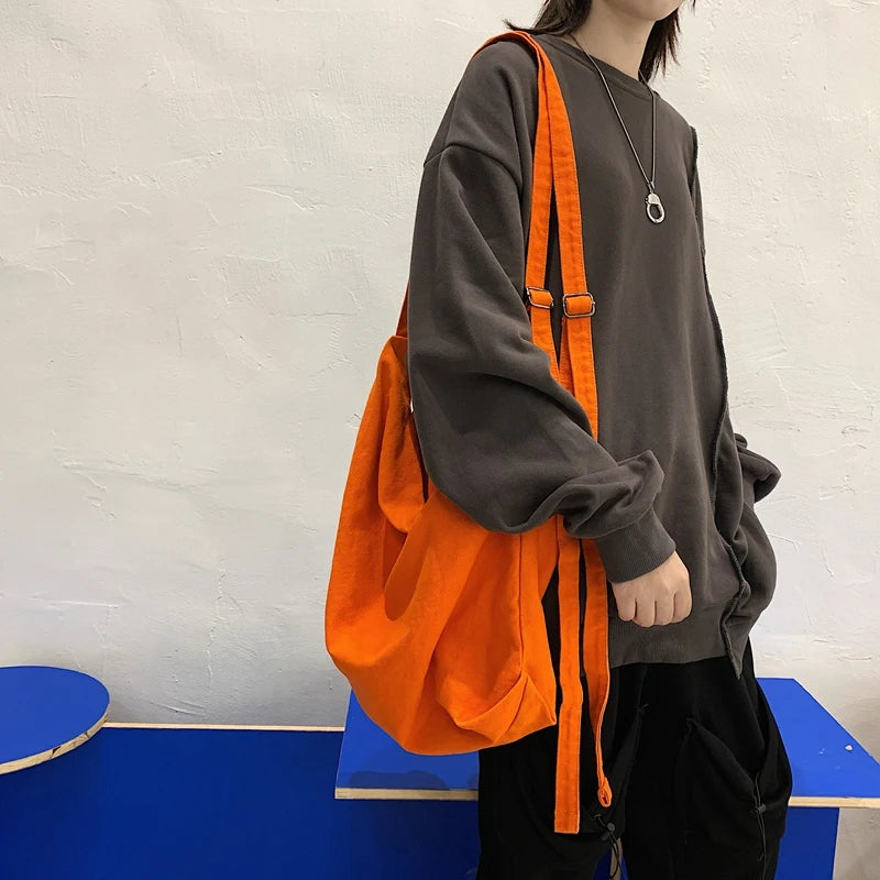 Large Capacity Canvas Women Shoulder Bag Soft Messenger Satchel Female Tote
