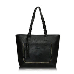 Women Shoulder Tote Bags with Tassel Leather Handbags