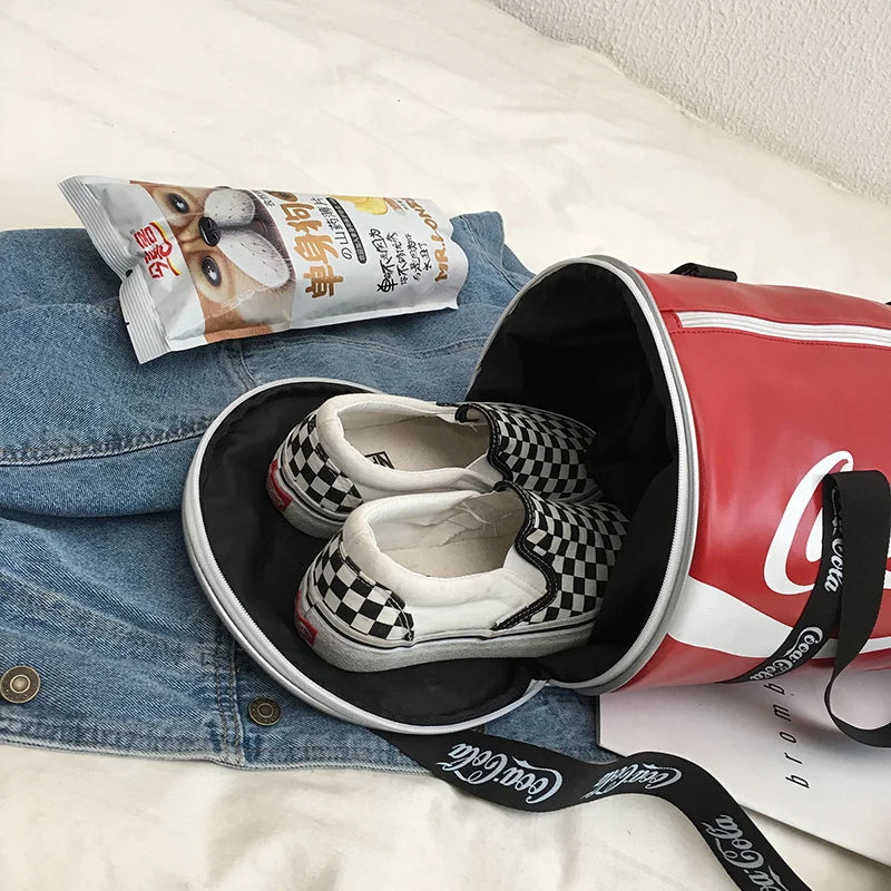 Large Capacity Fitness Bag Travel Bag Cylinder Fitness Bag Yoga Tote