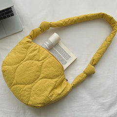 Quilted Shoulder Bag Lattice Pattern Large Capacity Tote Crossbody Padded