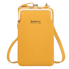 Leather Crossbody Bag Lychee Pattern Phone Bag Purse