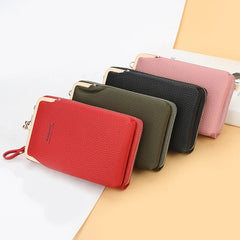 Leather Crossbody Bag Lychee Pattern Phone Bag Purse