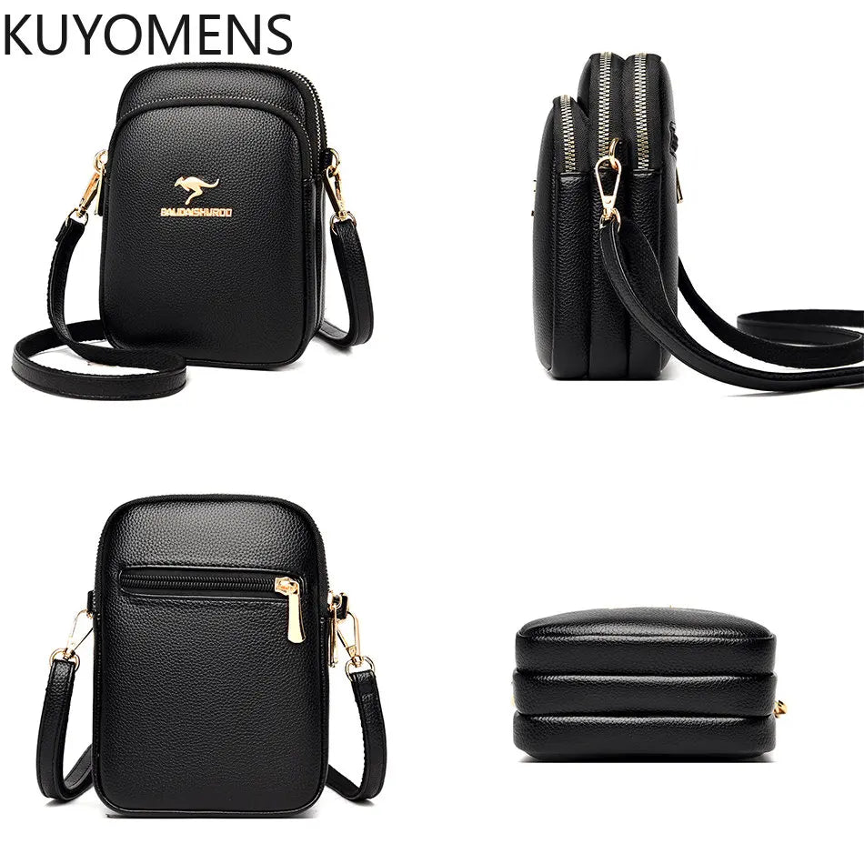 Leather Female Shell Bag Purses Handbags Crossbody Phone Bags for Women