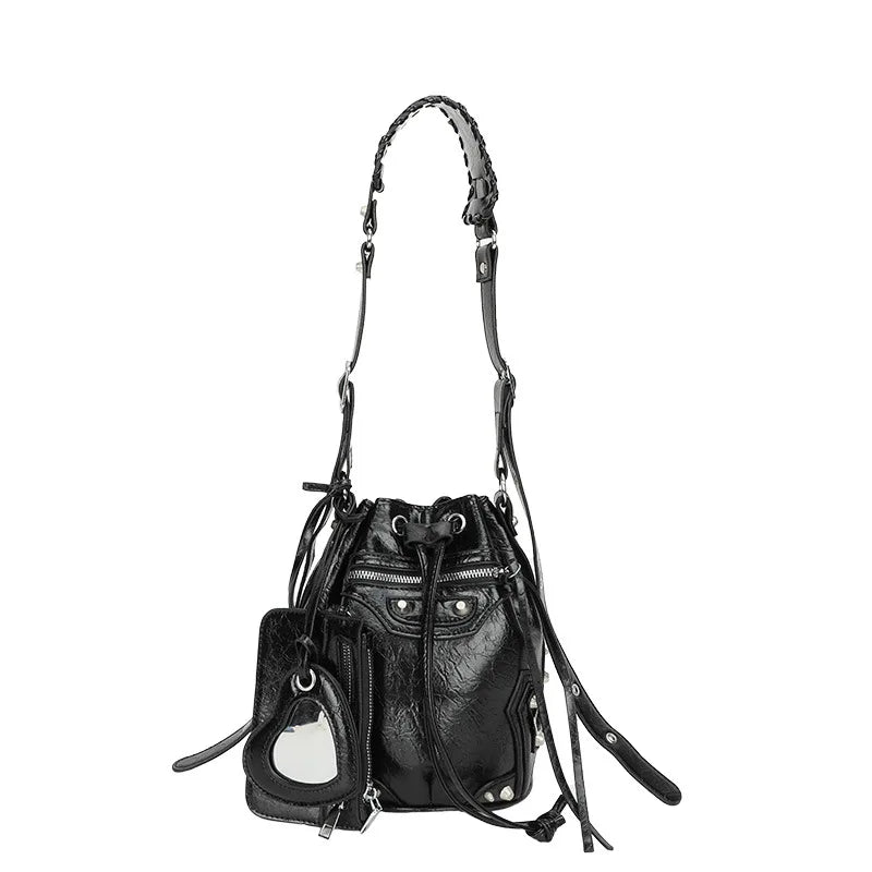 Leather Rivet Crossbody Bags for Women Handbags Shoulder Messenger Bags
