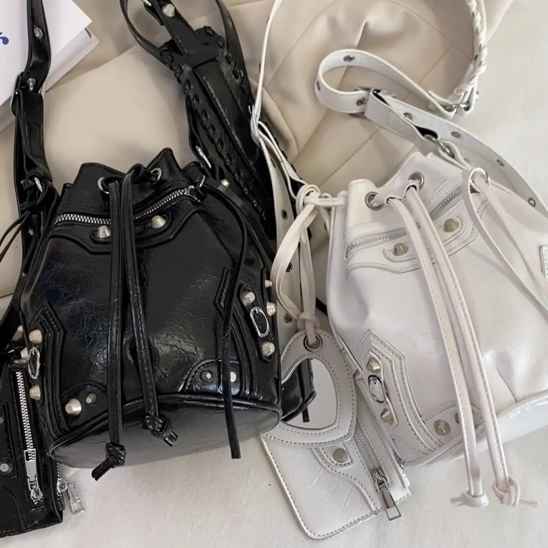 Leather Rivet Crossbody Bags for Women Handbags Shoulder Messenger Bags