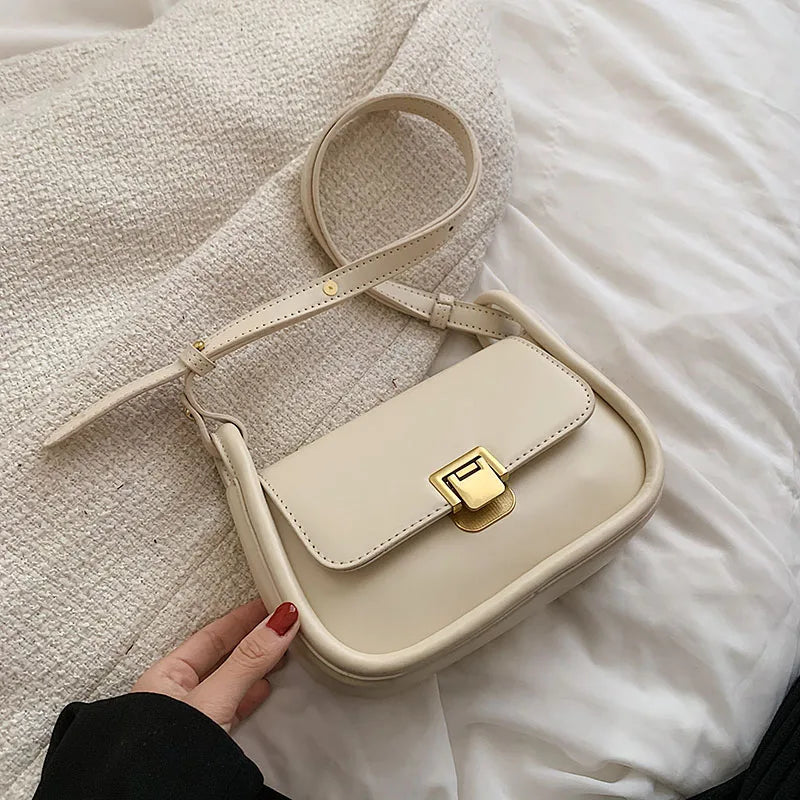 Leather Crossbody Bag Long Belt Female Shoulder Purse Underarm Bag