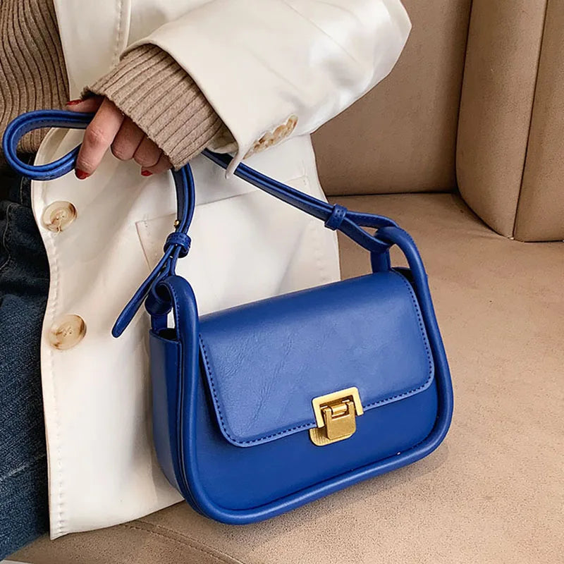 Leather Crossbody Bag Long Belt Female Shoulder Purse Underarm Bag