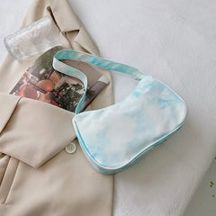 Summer Canvas Underarm Bag Zipper Lady Shoulder Bag Spray Leather Handbag