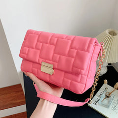Women Messenger Bag Orange Chain Shoulder Evening Clutch