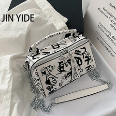 Women Leather Handbags and Purse Crossbody Bags for Women Graffiti Handbags