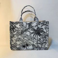 Jacquard Embroidery Beach Shoulder Tote Bag for Women