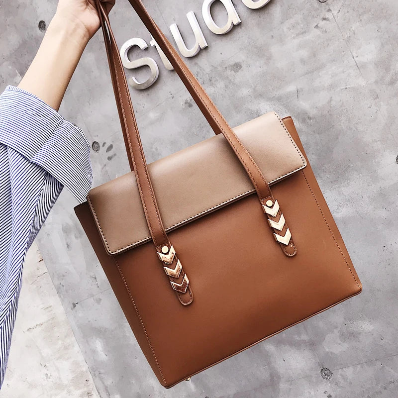 PU Leather Handbags Big Women Bag High Casual Female Bags Trunk Tote Shoulder Ba
