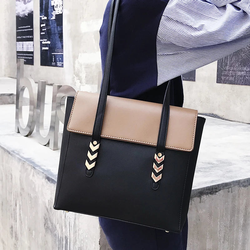 PU Leather Handbags Big Women Bag High Casual Female Bags Trunk Tote Shoulder Ba