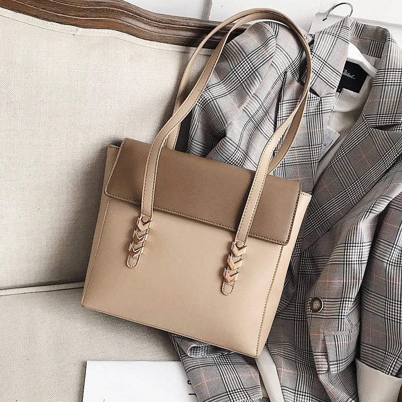 PU Leather Handbags Big Women Bag High Casual Female Bags Trunk Tote Shoulder Ba