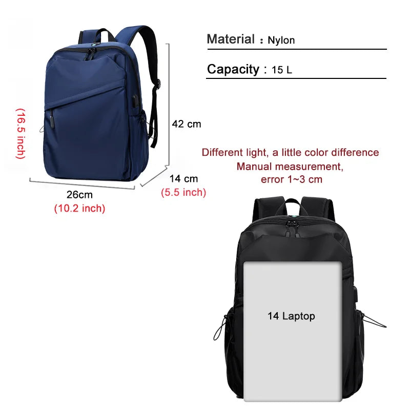 Men's Large-capacity Backpack for Travel Business Commuter 14-inch Laptop Bag