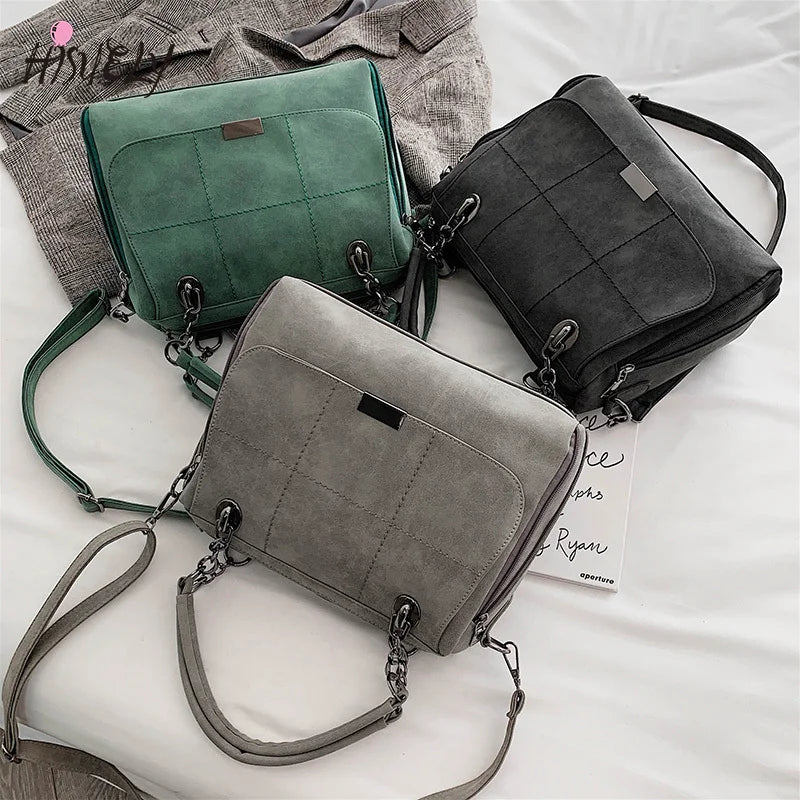 Matte Women Handbag Scrub Female Shoulder Bags Large Capacity PU Leather Lady