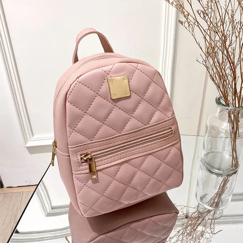 Mini Backpack Women Bag Pack Small Phone Pouch Soft PU Leather Schoolbag