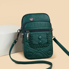 Vintage Weave PU Leather Zippers Small Flap Bags Women Shoulder Crossbody Bags