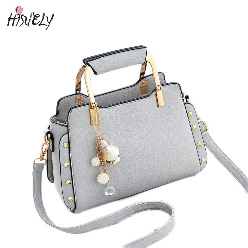 Arrival Rivet Women Leather Handbags Casual Tote Crossbody Bag