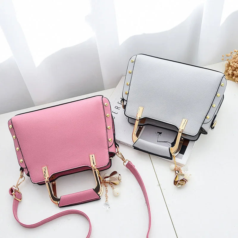 Arrival Rivet Women Leather Handbags Casual Tote Crossbody Bag