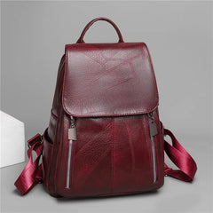 Women PU Leather Backpack Large Capacity Waterproof Rucksack Mochila