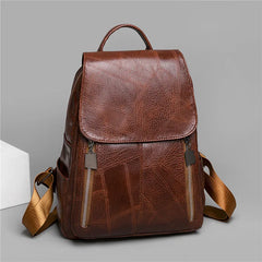 Women PU Leather Backpack Large Capacity Waterproof Rucksack Mochila