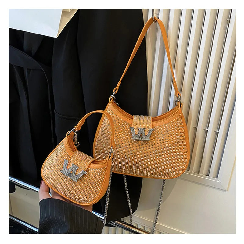 Rhinestone Shoulder Hand Bag Evening Party Purse Clutch Chain Sling Bag