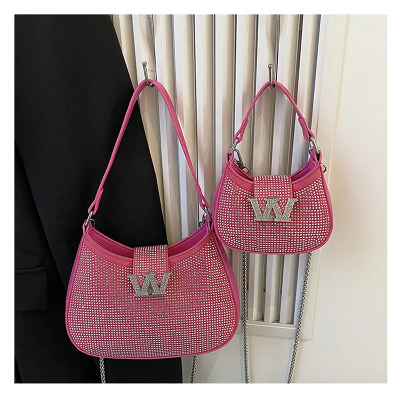 Rhinestone Shoulder Hand Bag Evening Party Purse Clutch Chain Sling Bag