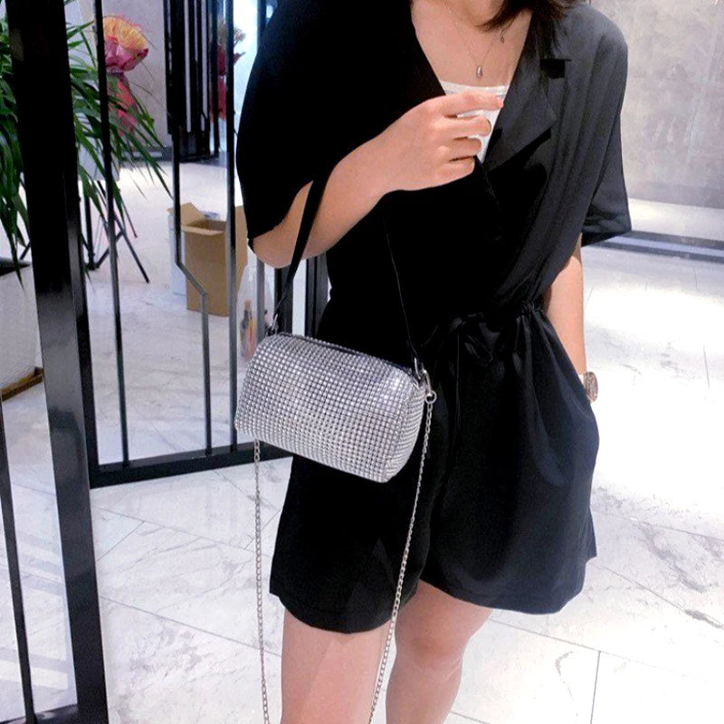 Bling Diamonds Print Shoulder Bag Crossbody Clutch Purse