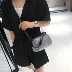 Bling Diamonds Print Shoulder Bag Crossbody Clutch Purse