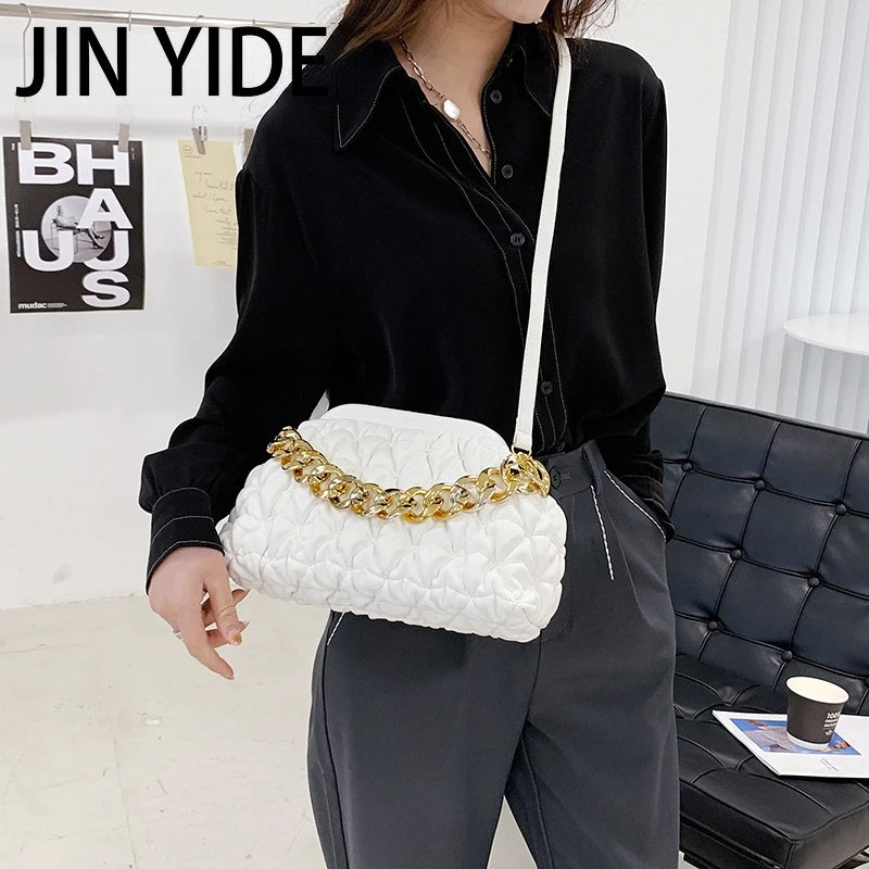 Chain Small Clutch PU Leather Handbags Shoulder Bag for Women