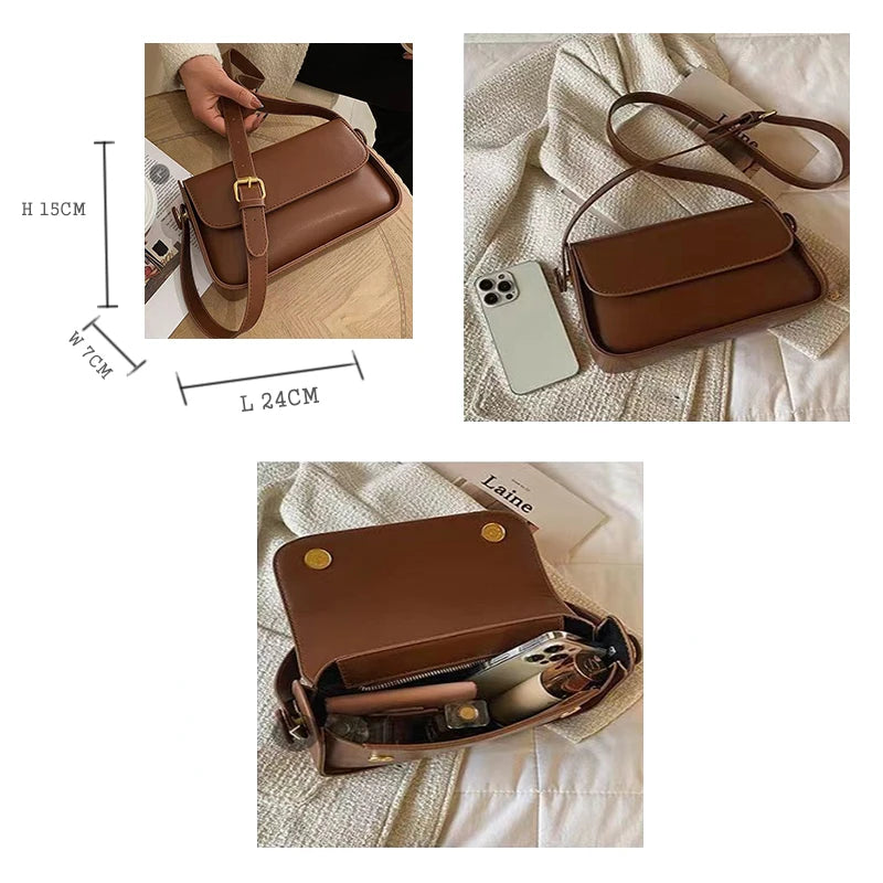 Classic Diagonal Women's Bag PU Leather One Shoulder Bag