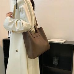 Women Shoulder Bags Tote Crossbody PU Leather High Capacity Bucket