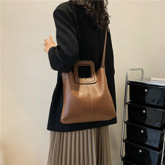 Women Shoulder Bags Tote Crossbody PU Leather High Capacity Bucket